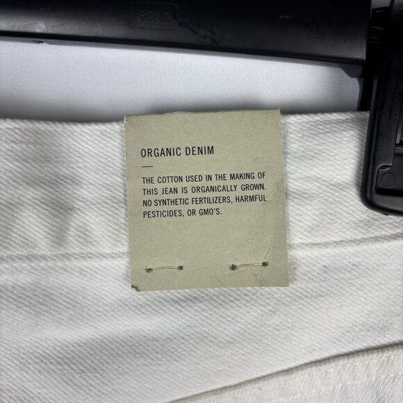 30 Agolde High Rise Short Parker Long Organic Cotton White Button Closure Denim - Picture 9 of 16